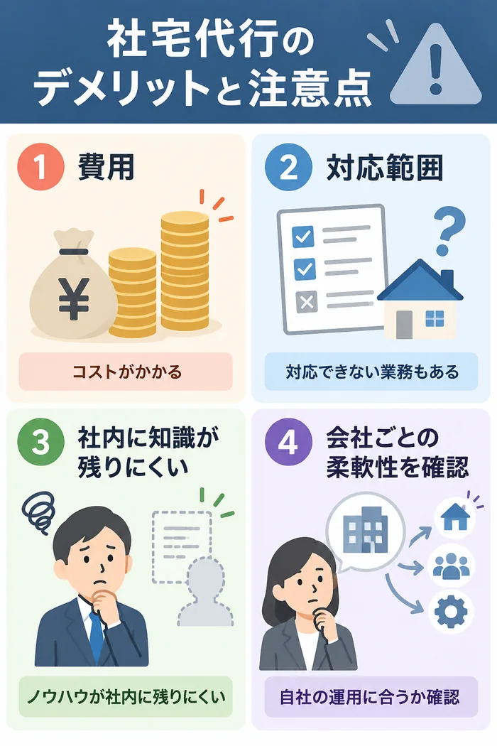 社宅代行のデメリットと注意点