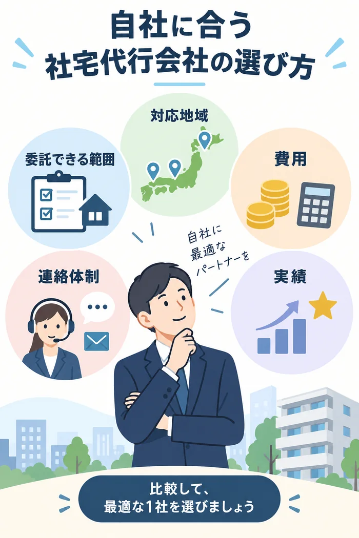 自社に合う社宅代行会社の選び方