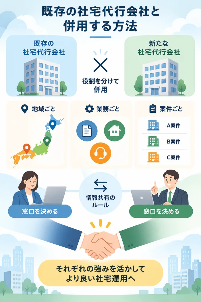 既存の社宅代行会社と併用する方法