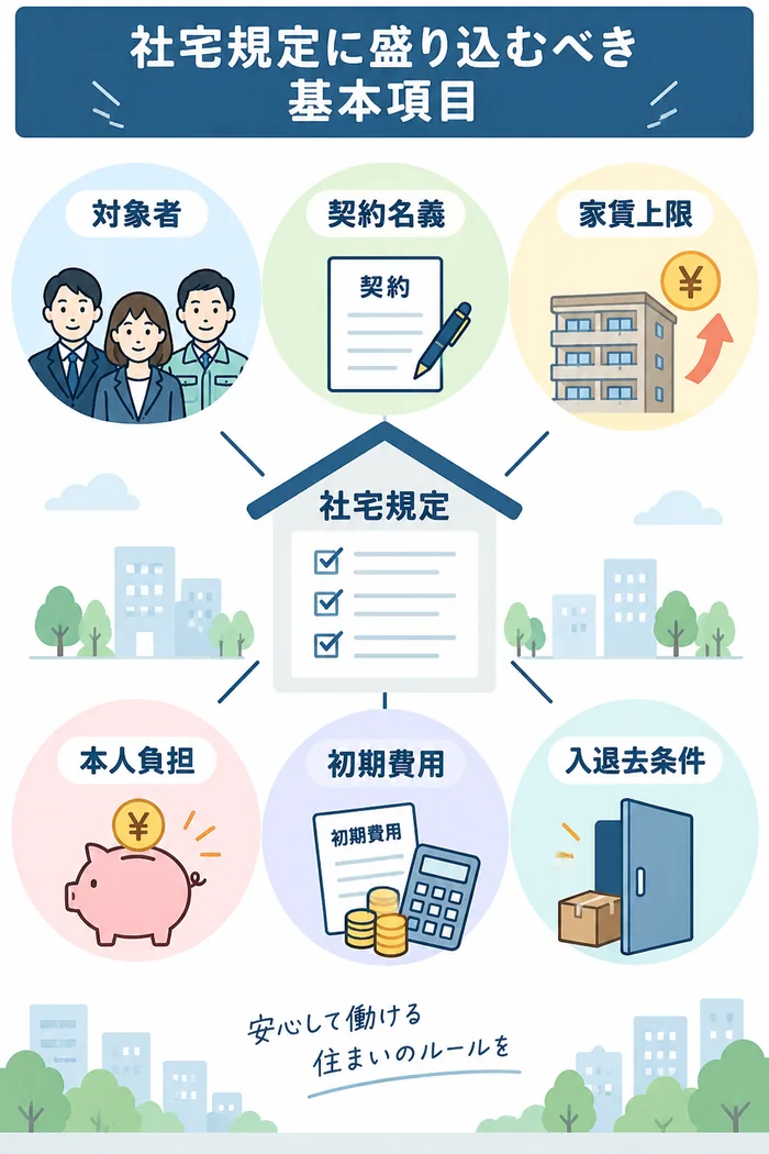 社宅規定に盛り込むべき基本項目