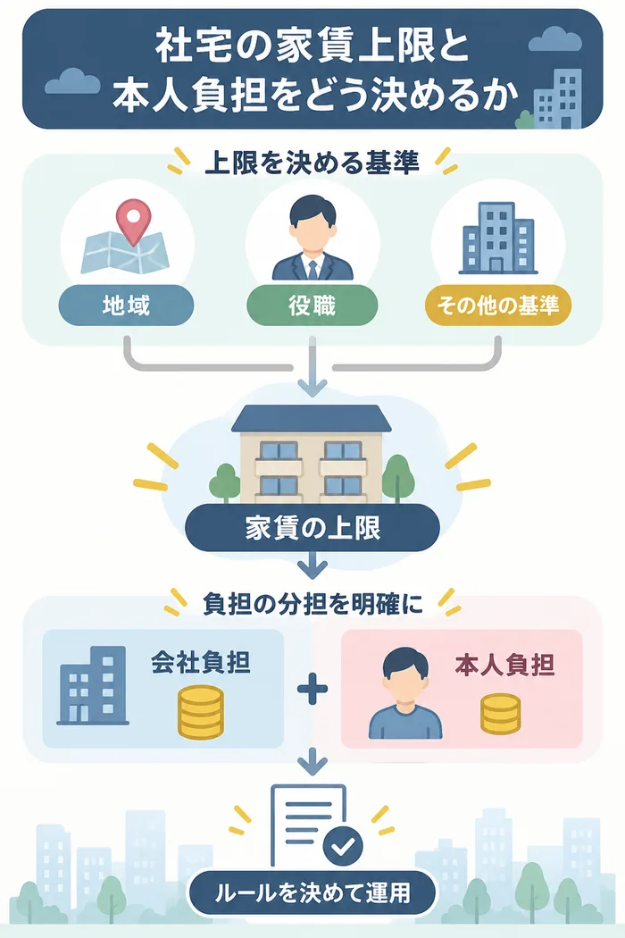 社宅の家賃上限と本人負担をどう決めるか