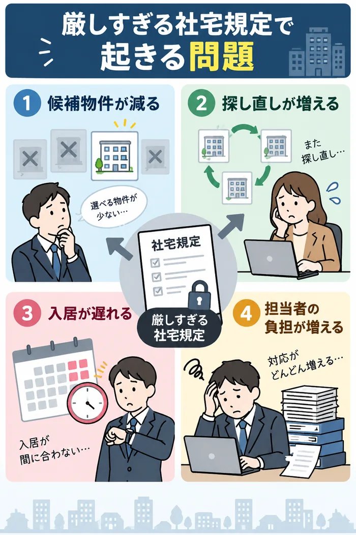 厳しすぎる社宅規定で起きる問題