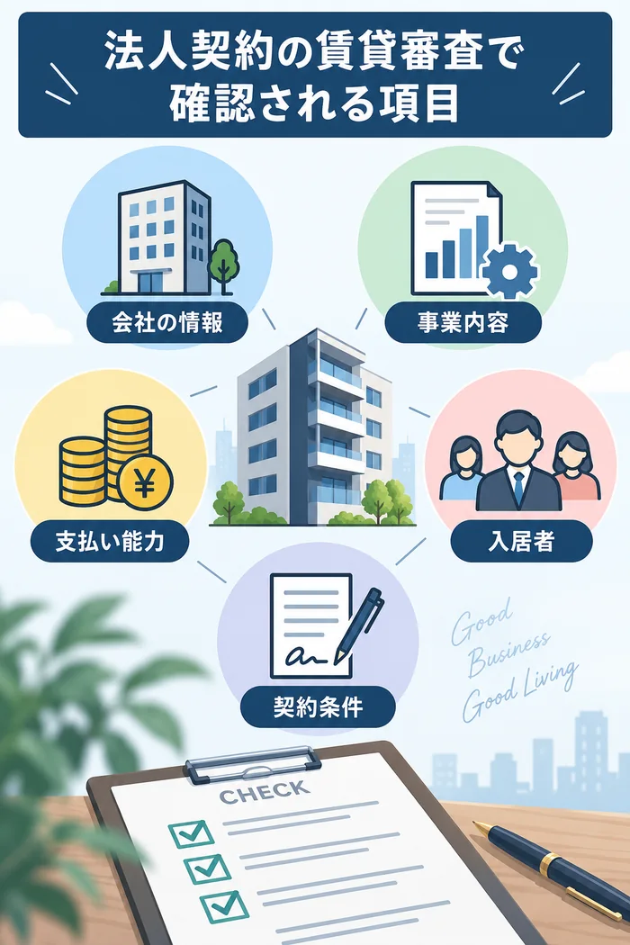 法人契約の賃貸審査で確認される項目