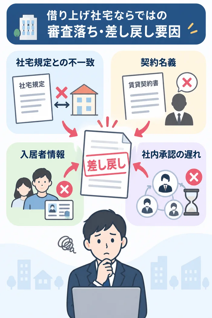 借り上げ社宅ならではの審査落ち・差し戻し要因