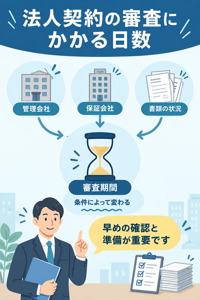 法人契約の審査にかかる日数