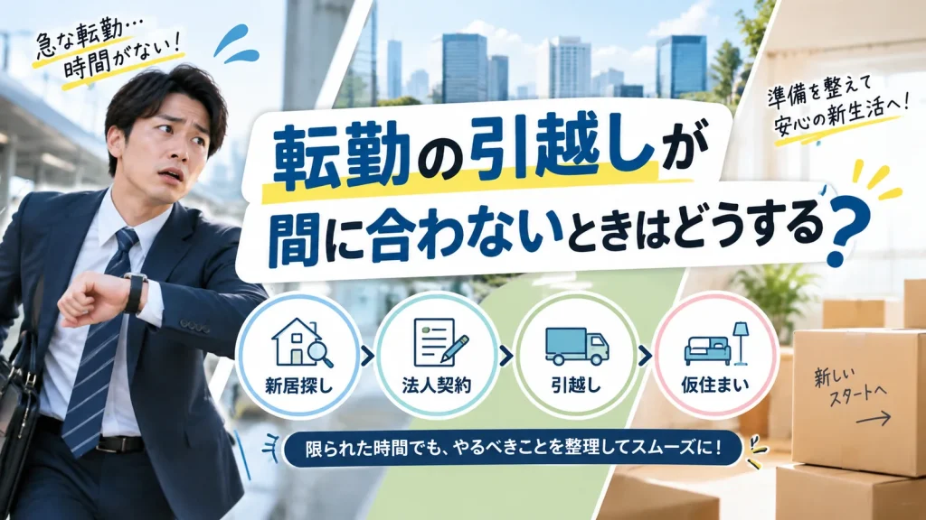 転勤の引越しが間に合わないときはどうする？人事・総務と転勤者が取るべき対応
