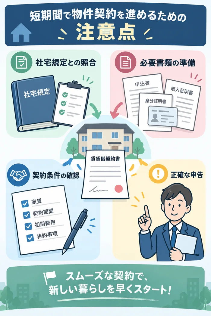 短期間で物件契約を進めるための注意点
