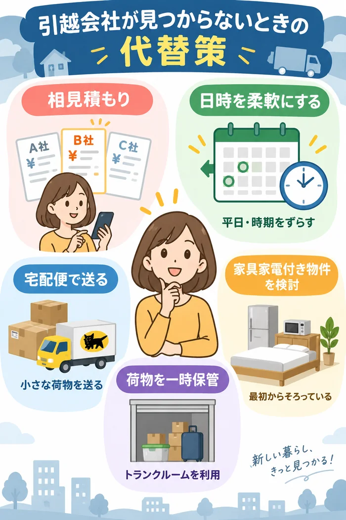 引越会社が見つからないときの代替策