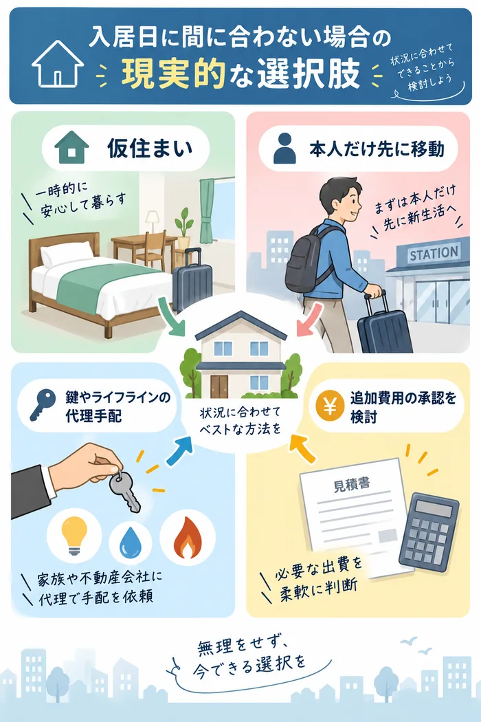 入居日に間に合わない場合の現実的な選択肢
